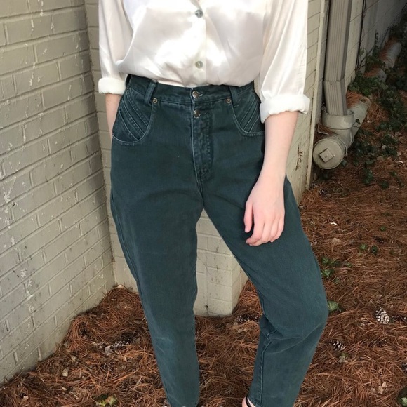 dark green mom jeans
